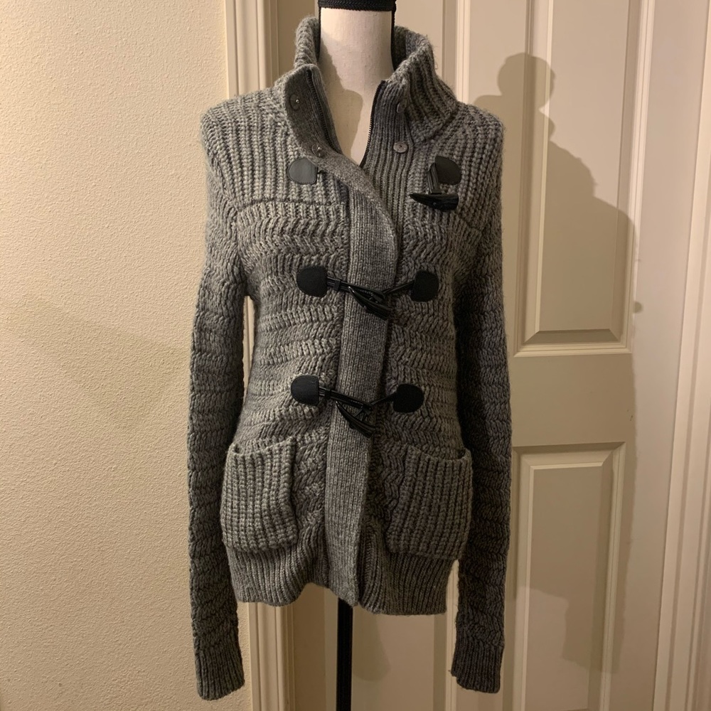 Ann Taylor Military Style Wool Jacket Grey S NWOT